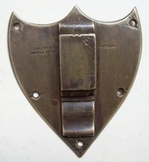 M106 - Rare Brass Shield Lock Cover - Click Image to Close