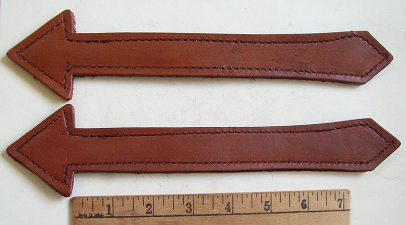 M123 - Arrow Style Leather Handles - Click Image to Close