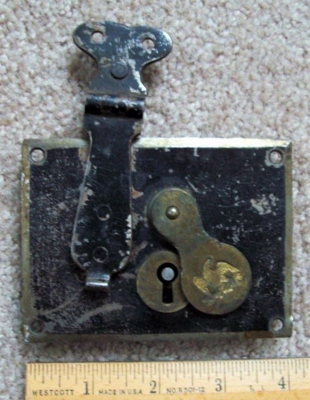 L103 - Early Iron & Brass Eagle Hasp Lock