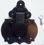 L117 - Antique 1879 Trunk Lock with Key - Click Image to Close