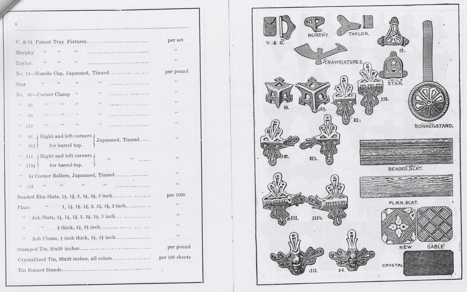 RD508 - 1889 Campfield and Wood Trunk Parts Catalogue