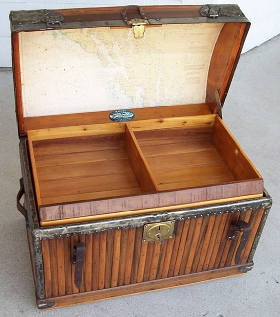 T101 - Rare Early Martin Maier Slat Trunk, 1870's - SOLD 02/2022 - Click Image to Close