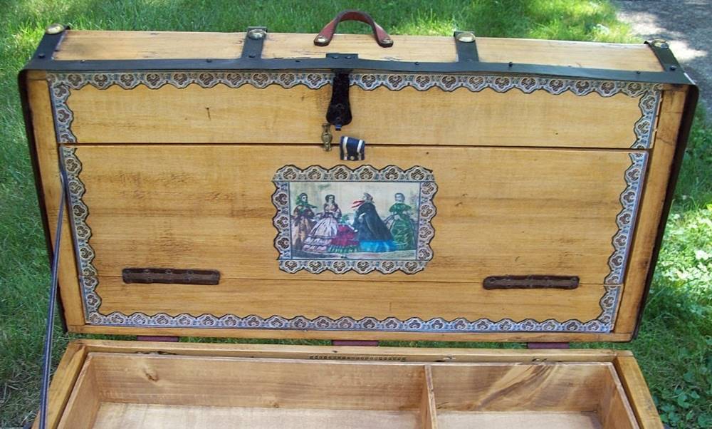 T100 - Rare Gold Rush Stagecoach Trunk, Ca. 1840's - SOLD