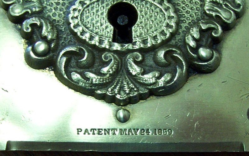 T103 - Ornate Brass Trunk Lock 1861 - SOLD 06/2022