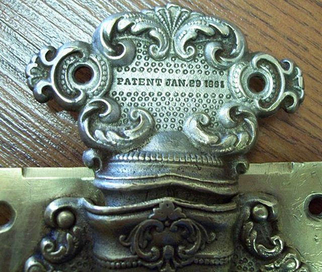 T103 - Ornate Brass Trunk Lock 1861 - SOLD 06/2022