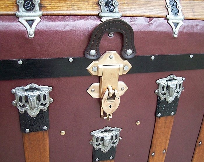 T104 - Ornate Romadka Trunk, 1880's & Key! - SOLD 04/2018