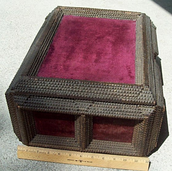 T112 - Antique Tramp Art Chest - Click Image to Close