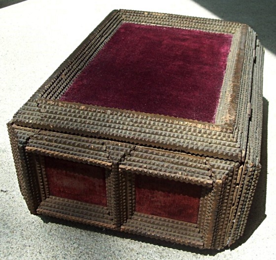 T112 - Antique Tramp Art Chest - Click Image to Close