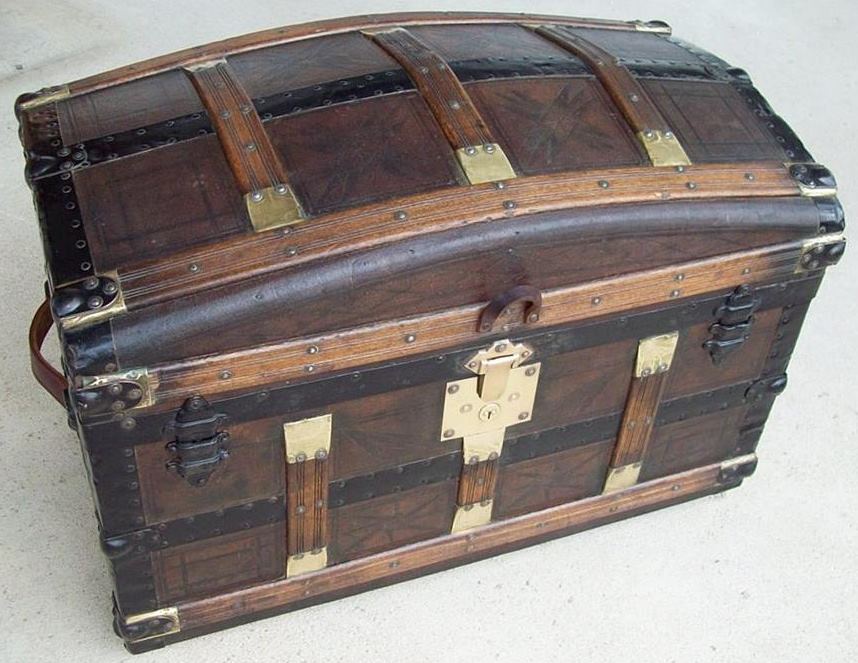 T115 - 1870's Tooled Leather Trunk - SOLD 04/2018