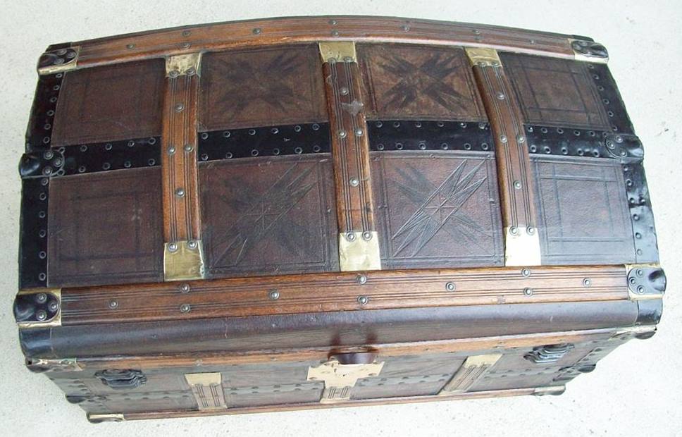 T115 - 1870's Tooled Leather Trunk - SOLD 04/2018
