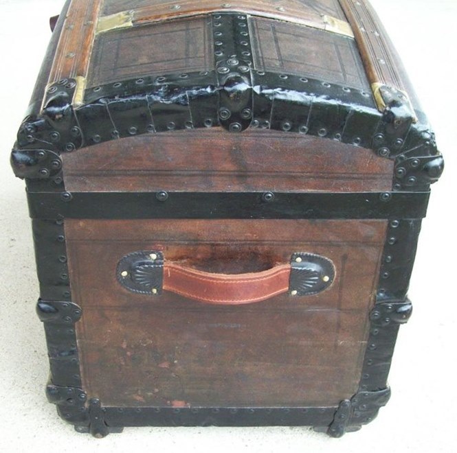 T115 - 1870's Tooled Leather Trunk - SOLD 04/2018