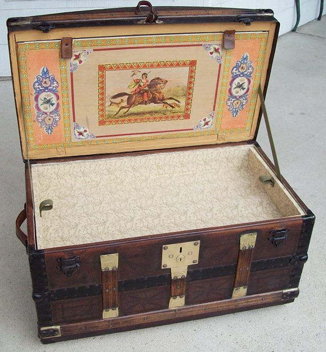 T115 - 1870's Tooled Leather Trunk - SOLD 04/2018