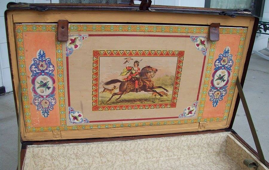 T115 - 1870's Tooled Leather Trunk - SOLD 04/2018
