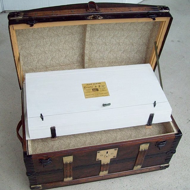 T115 - 1870's Tooled Leather Trunk - SOLD 04/2018