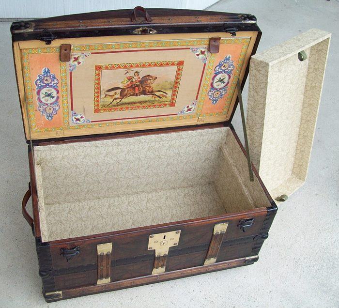 T115 - 1870's Tooled Leather Trunk - SOLD 04/2018