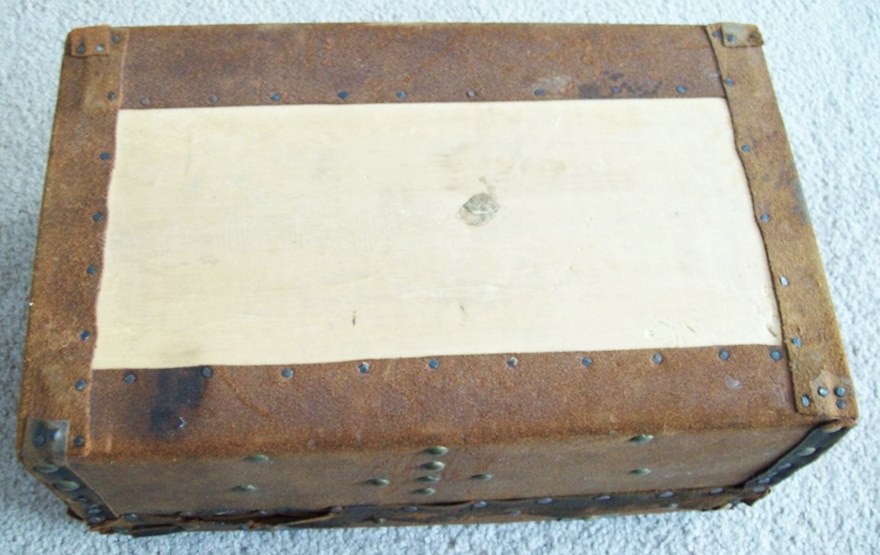 T118 - 1850's Document Box, Brass Tacks, Key!