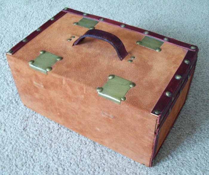 T126 - Leather Covered Document Box 1850's - SOLD 07/2022
