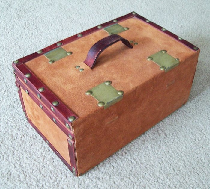 T126 - Leather Covered Document Box 1850's