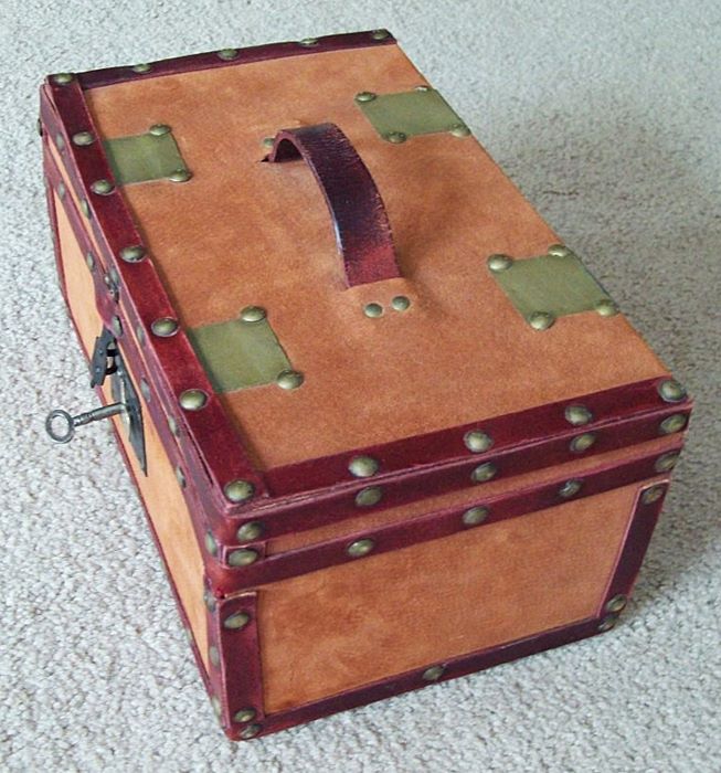 T126 - Leather Covered Document Box 1850's - SOLD 07/2022