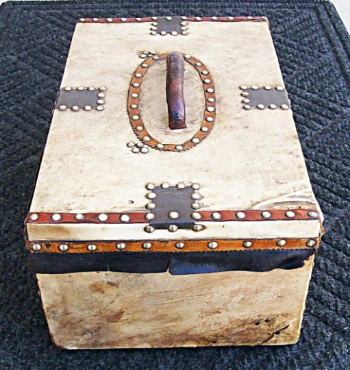T126 - Hide Covered Document Box 1850's